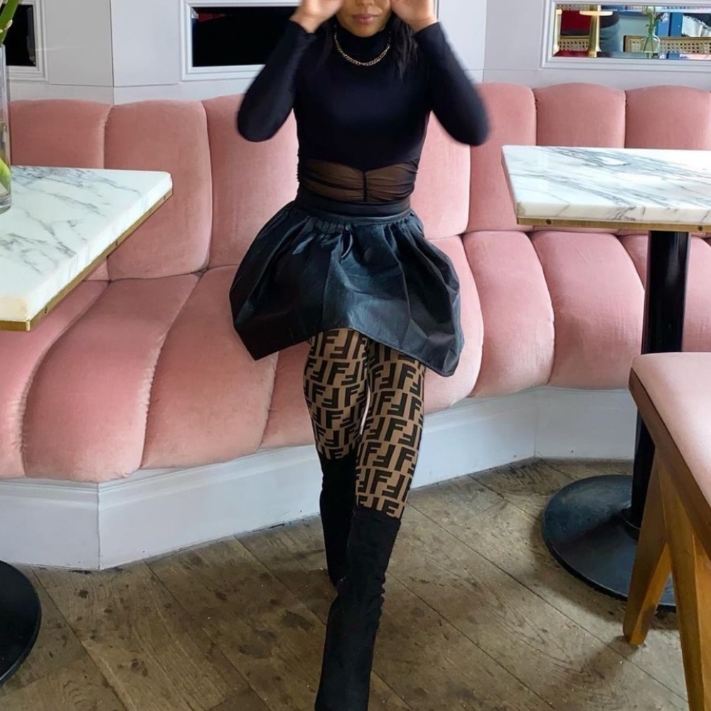 Faux leather pleated skirt